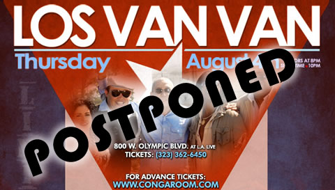 Los Van Van US Tour postponed due to visa delays.