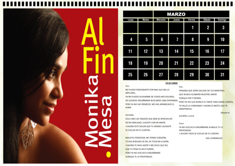 Monika Mesa calendario marzo